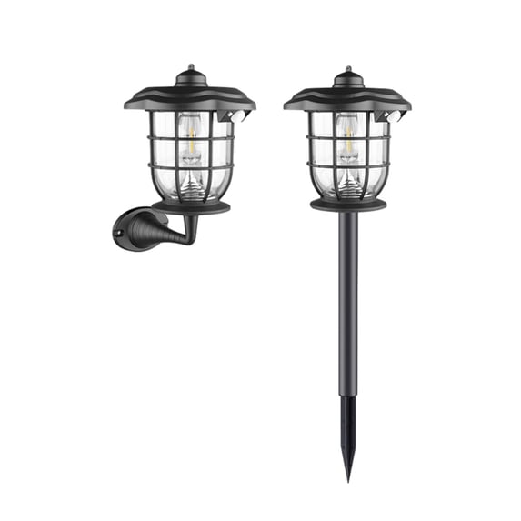 Tunhigl Solar Powered Outdoor Lights with Motion Sensor for Home Security - 3 Brightness Modes, Waterproof Wall & Garden Lighting for Fence, Yard, Patio, and Front Door (1 Pack) Black
