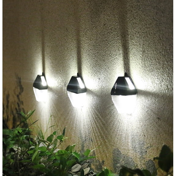 Tunhigl Solar Wall Lights 2-Pack, Outdoor Solar Sconce Lighting, LED Lights, White Forest Pattern, Waterproof Security Lights for Patio, Fence, Front Door, Yard, Stairs, Garden, Pathway White