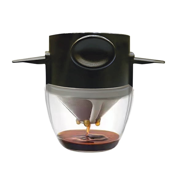 Tunhigl Stainless Steel Coffee & Tea Filter - Foldable, Reusable, and Dishwasher Safe for Perfect Brewing in Any Cup Black
