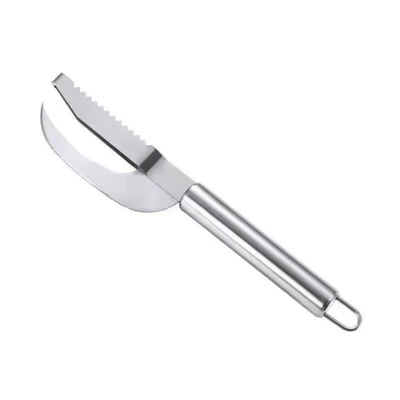 Tunhigl Stainless Steel Fish Scaler and Gutting Tool - Multi-Purpose Kitchen Scraper for Easy Descaling and Cleaning - Ergonomic Non-Slip Handle - Perfect for Home Chefs Silver