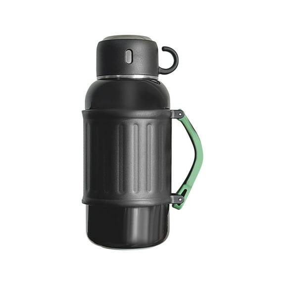 Tunhigl Stainless Steel Insulated Gallon Water Jug - 1000ml / 34 oz Double Wall Vacuum Bottle for Hot & Cold Drinks, Sweat Proof & Leak Proof, Travel, Camping, and Outdoor Adventures Black
