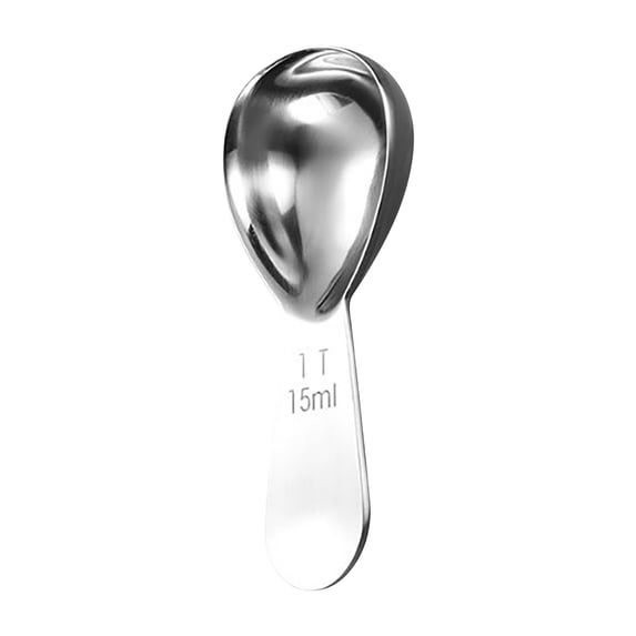 Tunhigl Stainless Steel Measuring Spoon 0.5oz - Color Contrast Thickened Coffee Spoon with Graduated Marks for Precise Measuring of Dry & Liquid Ingredients Silver