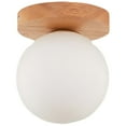 thumbnail image 1 of Tunhigl Stylish LED Ceiling Light Fixture for Entrance Hallway Wardrobe Balcony | Modern Wooden Lighting with Clear Glass Shade for Home Decor White, 1 of 6