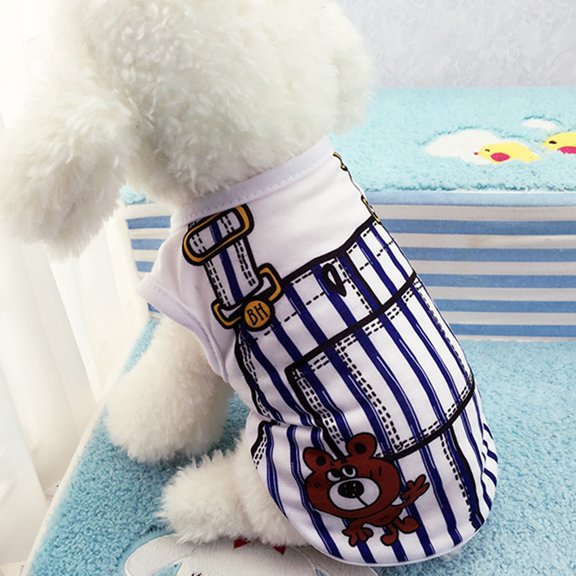 Tunhigl Summer Mesh Dog Clothes Set of 4 Sleeveless T-Shirts for Small Dogs Cats Breathable Sun Protection Vibrant Patterns Poodles Bichons Pomeranians