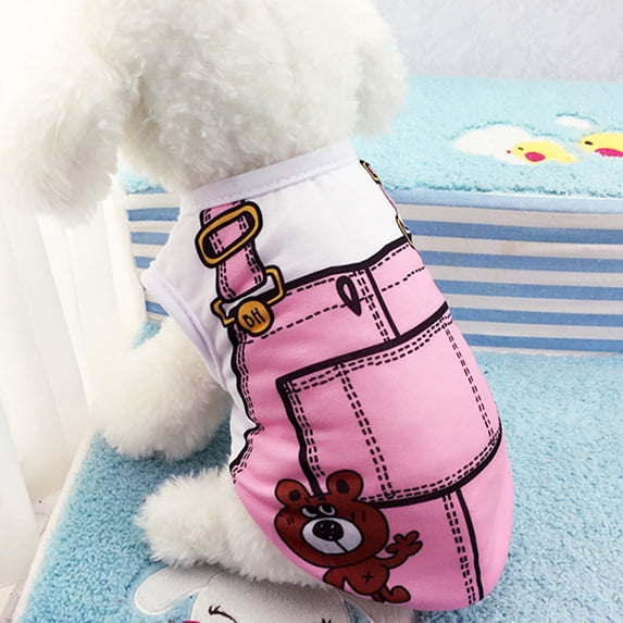 Tunhigl Summer Mesh Dog Clothes Set of 4 Sleeveless T-Shirts for Small Dogs Cats Breathable Sun Protection Vibrant Patterns Poodles Bichons Pomeranians