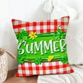 thumbnail image 1 of Tunhigl Summer Watermelon Geometric Printed Throw Pillow Cover for Living Room Sofa Decor, 16x16 Inch Reversible Design, Hand Washable Soft Polyester Linen Fabric Green, 1 of 5
