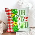 thumbnail image 1 of Tunhigl Summer Watermelon Geometric Printed Throw Pillow Cover for Living Room Sofa Decor, 16x16 Inch Reversible Design, Hand Washable Soft Polyester Linen Fabric Green, 1 of 5