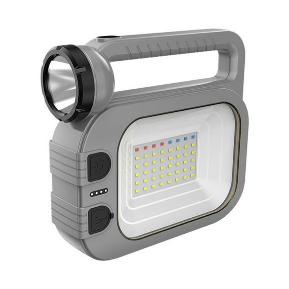 Tunhigl Super Bright USB Rechargeable Flashlight - Powerful Portable LED Camping Lantern with COB Side Light for Hiking, Emergency, and Outdoor Adventures Gray