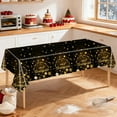 thumbnail image 1 of Tunhigl Tablecloth 54 x 108 Inches Rectangle Happy New Year Festive Decor Black Gold White Multicolor Plastic Table Cover for Dinner Parties Buffet Setup Count Down Events, 1 of 6