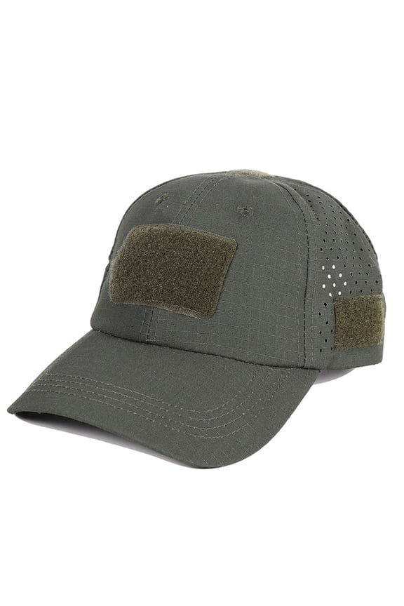 Tactical Breathable Baseball Cap, Adjustable Patch-Ready Hat with Sunglass Slots, 5 Colors(21.6"-23.6")