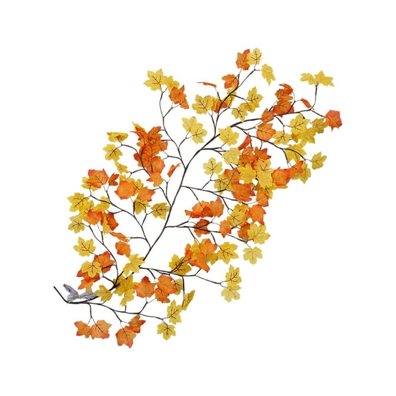 Tunhigl Thanksgiving LED Maple Leaf String Lights - 70.87in Bendable Vine Garland for Indoor Outdoor Fall Decor, Battery Operated Holiday Party Lighting Orange