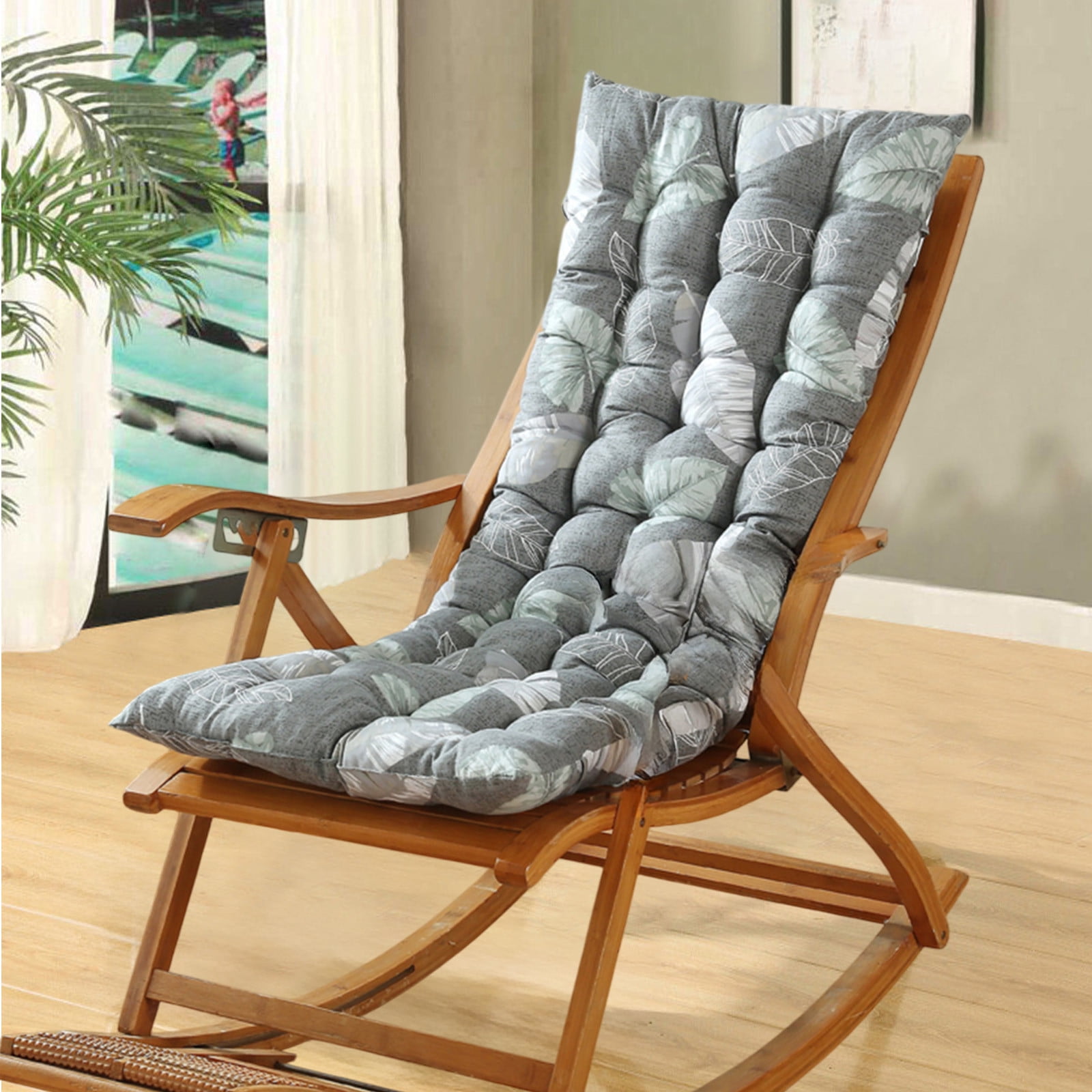 Tunhigl Thickened Chair Cushion with Ties 19 x 47 in - Soft Supportive Seat Pad for Recliner, Rocking Chair, Office & Dining Chairs - Indoor Outdoor Cushion for Back Support, Home, Patio, Gifts