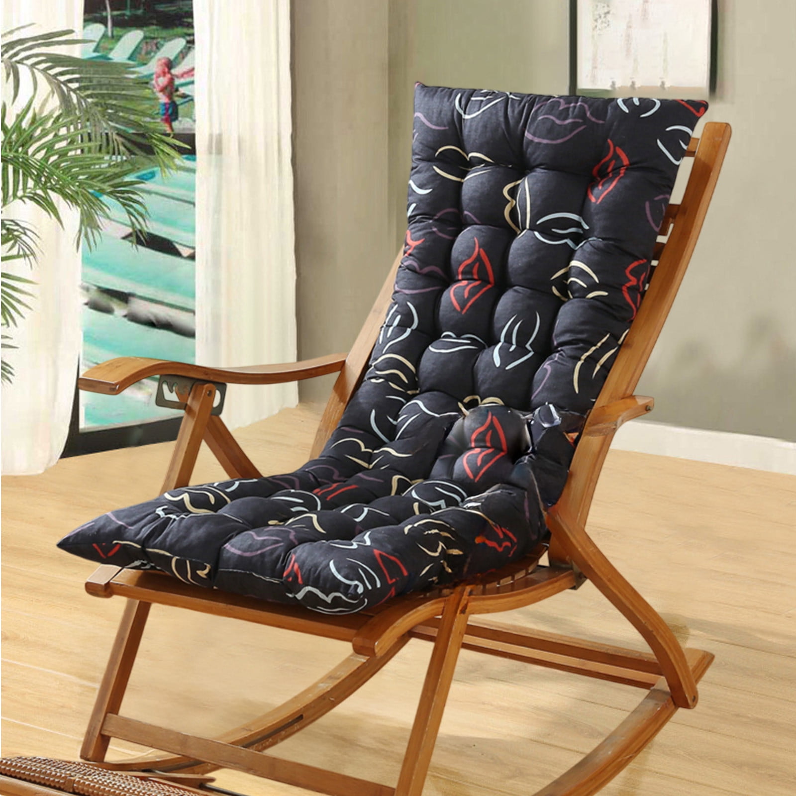 Tunhigl Thickened Chair Cushion with Ties 19 x 47 in - Soft Supportive Seat Pad for Recliner, Rocking Chair, Office & Dining Chairs - Indoor Outdoor Cushion for Back Support, Home, Patio, Gifts