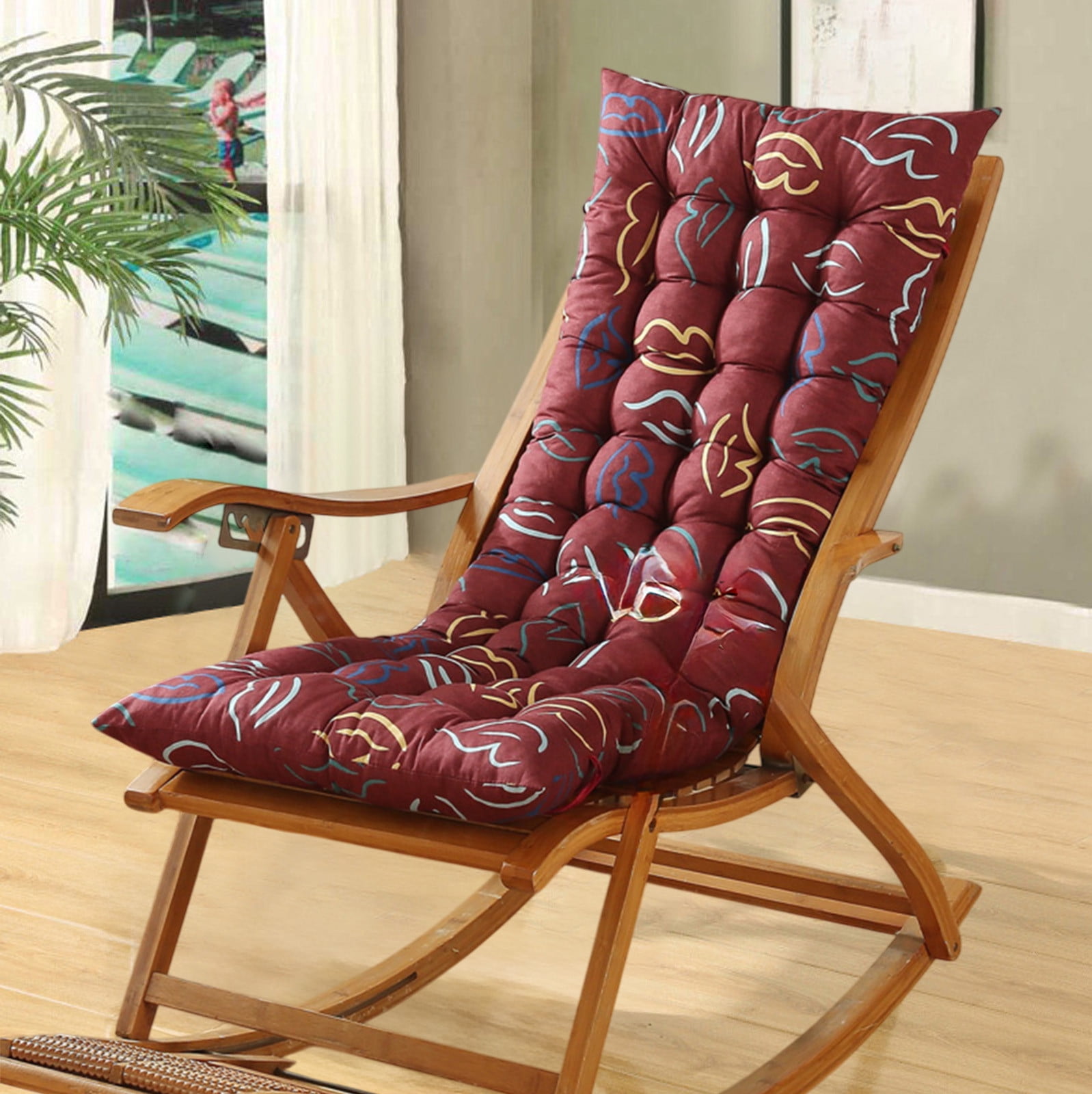 Tunhigl Thickened Chair Cushion with Ties 19 x 47 in - Soft Supportive Seat Pad for Recliner, Rocking Chair, Office & Dining Chairs - Indoor Outdoor Cushion for Back Support, Home, Patio, Gifts