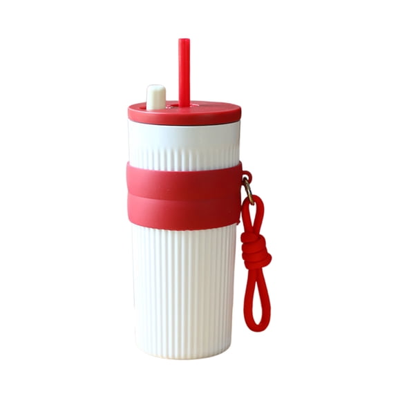 Tunhigl Tumbler with Straw 750 ml / 25 oz Plastic Travel Mug for On-the-Go Beverages White