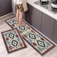 thumbnail image 1 of Tunhigl Two-Piece Ethnic Style Kitchen Mats Set Stain Resistant Anti-Fatigue Non-Slip Machine Washable for Kitchen Bathroom Entryway Laundry Room Winter Home Decor, 1 of 7