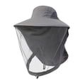 thumbnail image 1 of Tunhigl UPF 50+ Sun Protective Mosquito Net Hat with Extra Fine Mesh for Hiking Camping Gardening Adults Kids Spring Fall Lightweight Breathable Face Neck Insect Protection Hood Dark Gray, 1 of 7