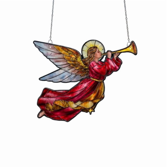 Tunhigl Unique Handcrafted Trumpet Window Hanging Decorations with Glass Textures and Foil Welds for Home Beauty and Sunlight Effects - Pendant Window Art for Indoor and Outdoor Use