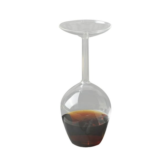 Tunhigl Unique Inverted Tall Cup Wine Glasses - Hilarious & Elegant 15oz Lead-Free Hand-Blown Glass for Wine, Champagne, Cocktails - Perfect Funny Gift for Parties, Weddings & More Clear