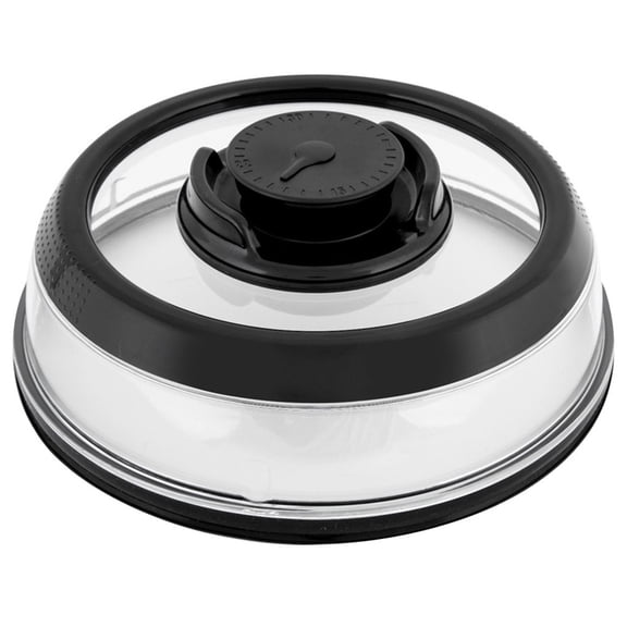 Tunhigl Vacuum Food Sealer Cover - BPA-Free, Dishwasher & Microwave Safe Kitchen Storage for Leftovers, Bowls, Plates | Keeps Food Fresh Longer Black