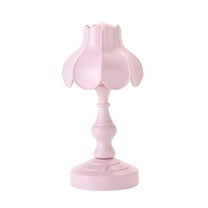 Tunhigl Vintage USB Rechargeable LED Table Lamp | European Style Mini Bedside Night Light for Bedroom, Dorm, and Home Decor with Romantic Ambiance Pink