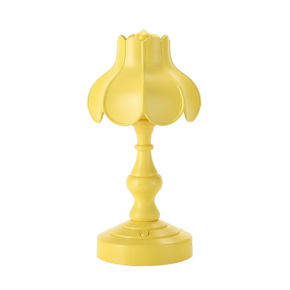 Tunhigl Vintage USB Rechargeable LED Table Lamp | European Style Mini Bedside Night Light for Bedroom, Dorm, and Home Decor with Romantic Ambiance Yellow