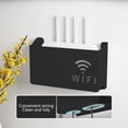 thumbnail image 1 of Tunhigl Wall-Mounted Router Shelf No Drill Installation Cable Management Floating Shelf for Home Office Living Room Streaming Devices Modern Minimalist Design Black, 1 of 7
