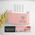 thumbnail image 1 of Tunhigl Wall-Mounted Router Shelf No Drill Installation Cable Management Floating Shelf for Home Office Living Room Streaming Devices Modern Minimalist Design Pink, 1 of 7