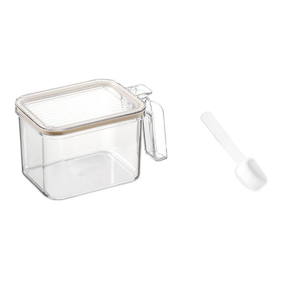Tunhigl Wall-Mounted Sealed Seasoning Container | Airtight Suction Cup Spice Storage Box | Clear Acrylic Kitchen Organizer for Freshness & Easy Access Coffee