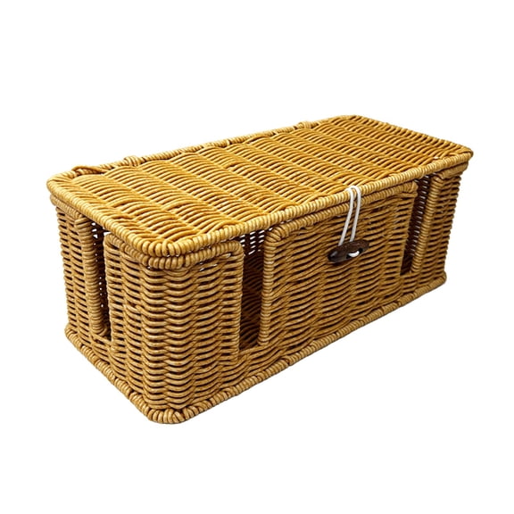 Tunhigl Washable Perforated Plastic Woven Storage Basket for Home Office Desk, Bedroom & Living Room - Durable Multi-Purpose Organizer with Space-Saving Design and Clutter-Free Solution
