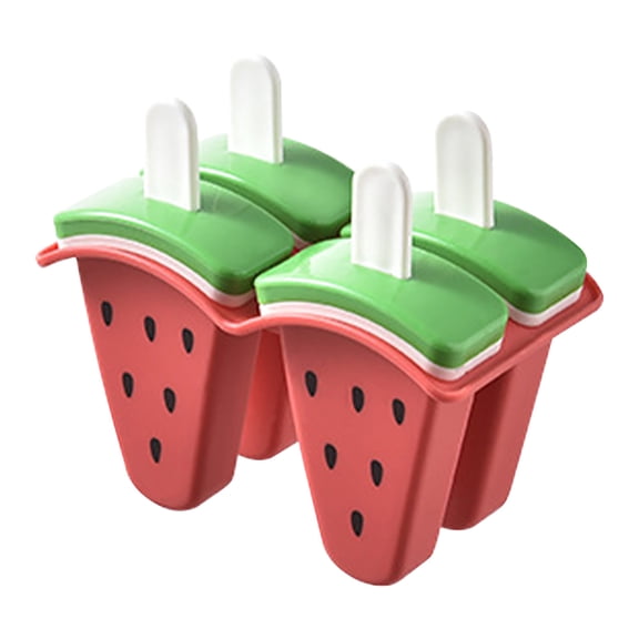 Tunhigl Watermelon Shaped Popsicle Mold Summer Fun Reusable Silicone Ice Cream Molds Easy Release Red
