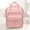thumbnail image 1 of Tunhigl Waterproof Large Capacity Diaper Bag Backpack for New Parents with Stroller Straps 14 Pockets Durable Easy Clean Travel Baby Shower Holiday Gift Pink, 1 of 9