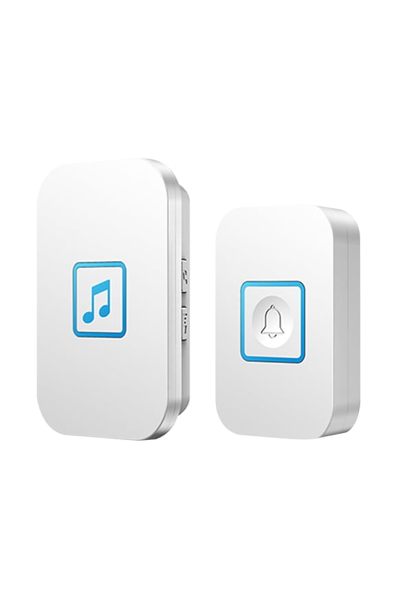 Waterproof Wireless Digital Battery Powered Doorbell with 60 Ringtones for Home Secure Communication White