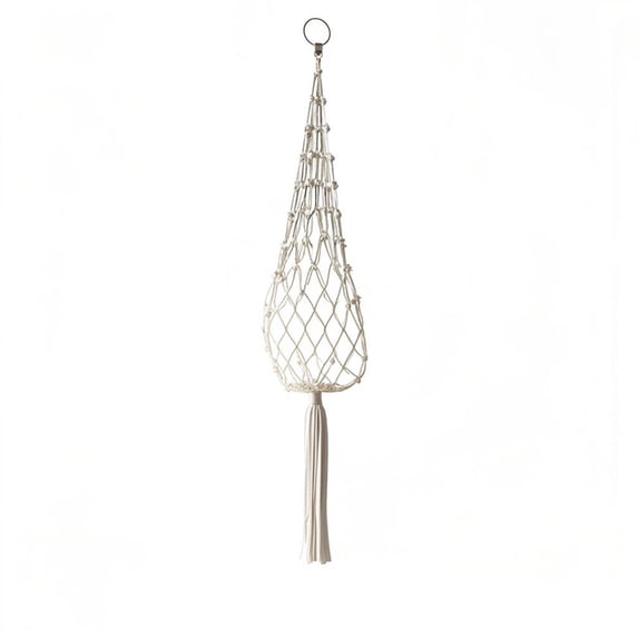 Tunhigl White Decorative Mesh Hanging Basket for Fruits and Vegetables - Space Saving Kitchen Organizer, Eco Friendly Sustainable Reusable for Holiday Decor, Homeowners Living Room