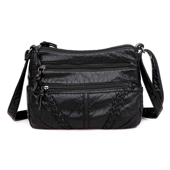 Tunhigl Women's Mini Shoulder Bag - Vintage Fringed Satchel with USB Port, Large Capacity Crossbody Purse for Phone, Cosmetics & More - Perfect Gift for Her Black