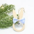 thumbnail image 1 of Tunhigl Wooden Easter Bunny Hanging Ornament with Bows and Bells for Spring Festival Easter Celebration Home Garden Party Decor Tree Wall Door Hanging Decoration Blue, 1 of 4