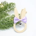 thumbnail image 1 of Tunhigl Wooden Easter Bunny Hanging Ornament with Bows and Bells for Spring Festival Easter Celebration Home Garden Party Decor Tree Wall Door Hanging Decoration Purple, 1 of 4