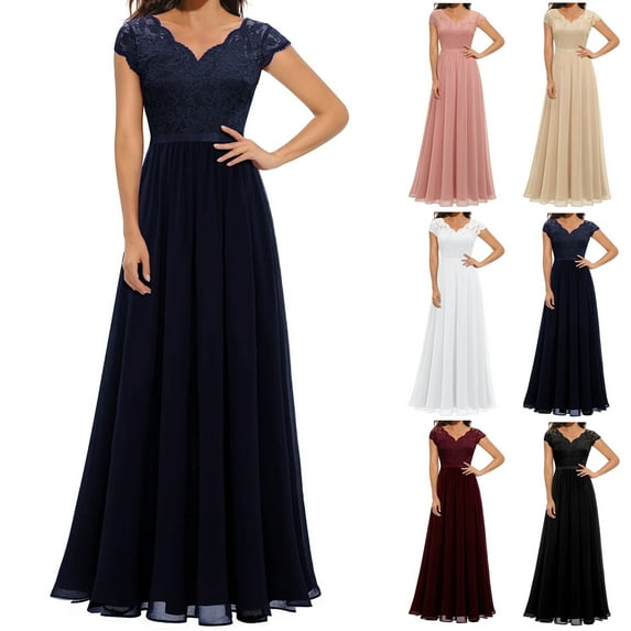 Tunic Boho Long Dress for Women 2024 Trendy Flash Picks Olyvenn High Waist Slim Fit Flowy Casual Smocked Cap Sleeveless Prom Dress Trendy V-Neck Bodice Dress Lace Stitching Solid Sundress Beige 4