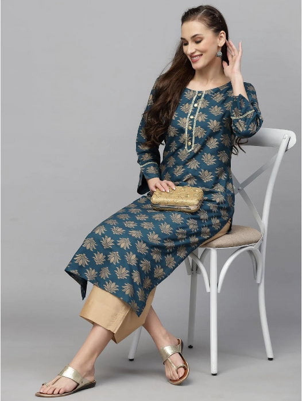 Tunic Dress | Long Tunic Dress for Leggings | Relaxed Fit | Indian Kurta  for Women | Kurti Dress for Women | Indian Kurti | Cotton Kurta -  Walmart.com