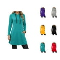 thumbnail image 1 of Tunic Hoodie Dress for Women 2025 Fall Winter Long Sleeve Casual Long Hooded Sweatshirt with Pockets, 1 of 1
