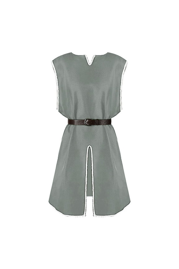 Tunic Shirt for Men Historical Lace Up Blouse Top Halloween Party Outfit