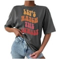 thumbnail image 1 of Tunic Tees for Women Casual Letter Print Tops Shirts Teen Gilrs Oversize Short Sleeve Funny Tunic Round Neck Blouses, 1 of 5