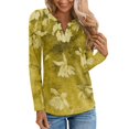 Tunic To Wear with Leggings Floral Print Tees Long Sleeve VNeck Tunic