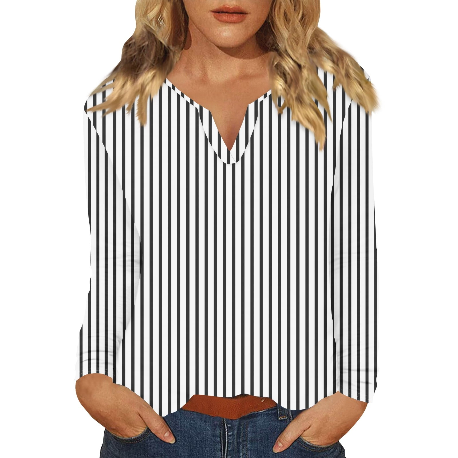 Tunic To Wear with Leggings Plus Size Tshirts Long Sleeve V Neck Tunic