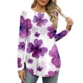 Tunic To Wear with Leggings Side Split Tees Long Sleeve ONeck Tunic