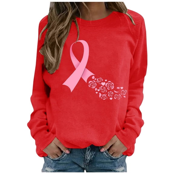 Tunic Tops Plus Size Long Fall Relaxed Fit Crew Neck Sleeve Puff One Shoulder Flowy Love Printed Leisure Cotton Top Tops( Red,S)