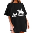 thumbnail image 1 of ZVAVZ Tunic Tops To Wear with Leggings Womens Round Neck Casual Print T-Shirt Short Sleeve Tops Cozy Soft Loose Fit Tee, 1 of 5