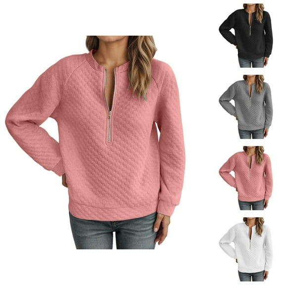 Tunic Tops for Women Loose Fit Dressy Women's Solid Color Sweatshirt Women's Casual Stand Up Collar Long Sleeved Pullover Regular Solid Color Color Top Hoodie