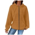 thumbnail image 1 of Tunic Tops for Leggings Plus Fall Relaxed Fit Hooded Long Sleeve Dolman Drop Shoulder Hoody Solid Color Hoodie Ribbed Knit Hoodies Hoodie(Yellow,S), 1 of 4