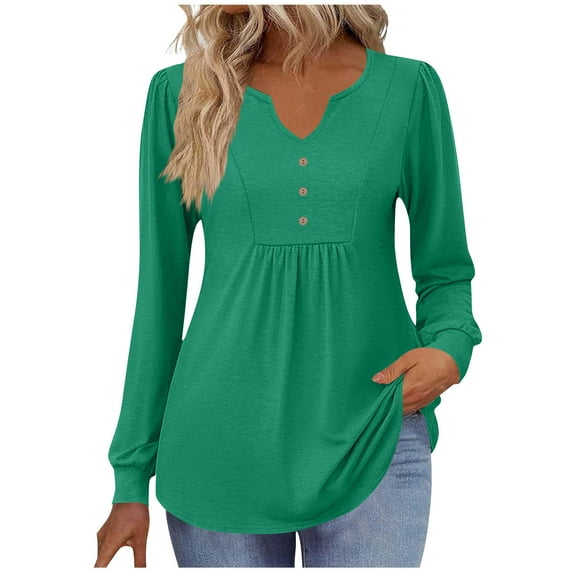 Tunic Tops for Women Fall Fashion Dressy Casual Work Shirts V Neck Long Sleeve Elegant Winter Blouses Clothing